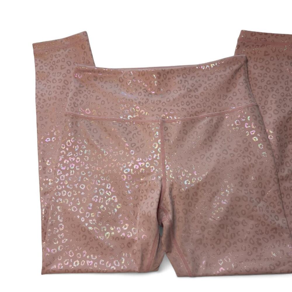 Women's Shimmer Leopard High-Waist Leggings - Blush